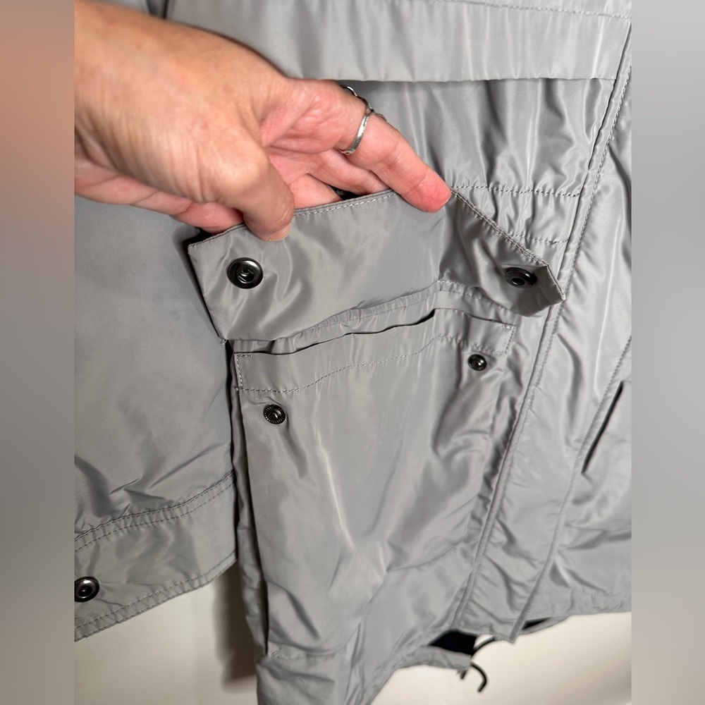 Mackage Gray Hooded Raincoat Jacket View 5